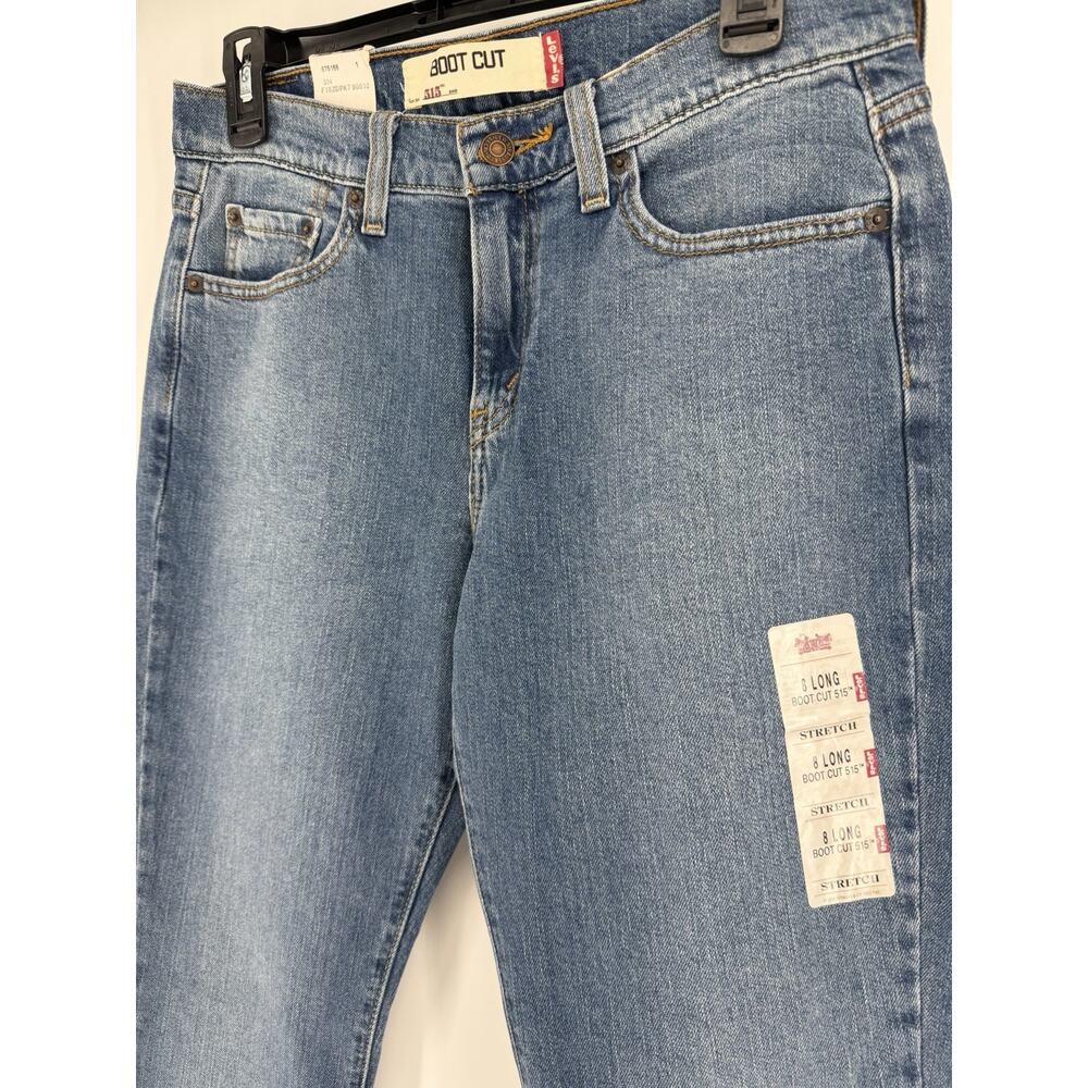Levi's 515 Boot Cut Stretch Denim Blue Jeans Womens Size 8 Long Cowgirl Rodeo - Picture 3 of 7